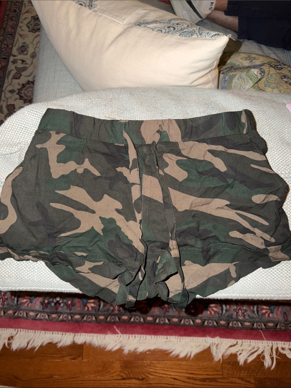 Sanctuary Women's Camouflage Drawstring Athletic Shorts - Green/Brown